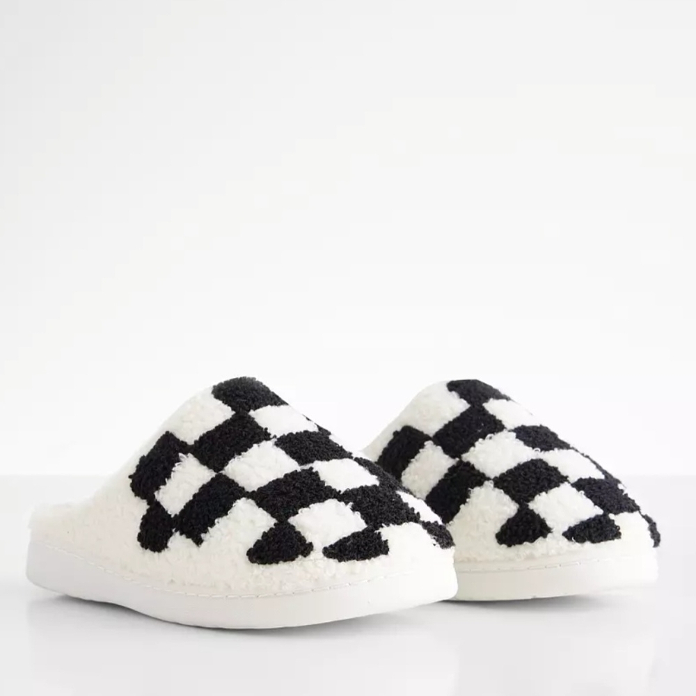 Cozy Checkered Slip-On Slippers